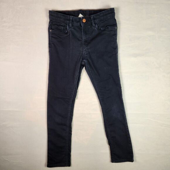 H&M Skinny Denim Jeans Girls Size 10 Black Adjustable waist - Picture 1 of 11